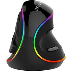 DELUX M618PR Rechargeable RGB Vertical mouse, čierna