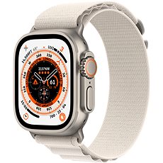 Apple Watch Ultra 49 mm titánové puzdro s hviezdne bielym alpským ťahom – Small