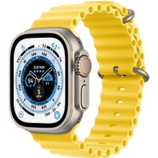 Apple Watch Ultra 49 mm titánové puzdro so žltým oceánskym remienkom