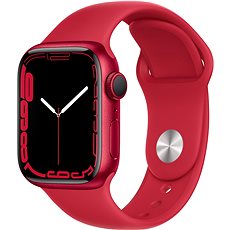 Apple Watch Series 7 41 mm Červený hliník s červeným športovým remienkom