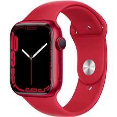 Apple Watch Series 7 45 mm Červený hliník s červeným športovým remienkom