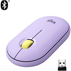 Logitech Pebble M350 Wireless Mouse, Lavender amp Lemonade
