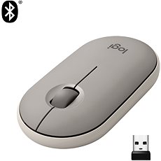 Logitech Pebble M350 Wireless Mouse, Almond Milk